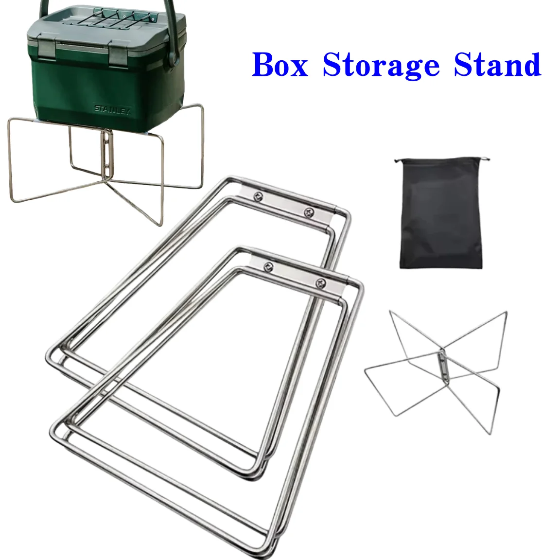 1/2Pcs Outdoor Camping Box Lagerung Stehen Kühlbox Stehen Eis Box Halter Kunststoff Falten Box Unterstützung Regal camping Versorgung