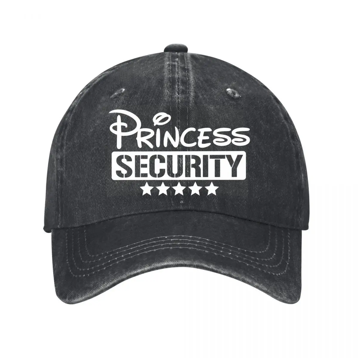 Princess Security Five Star Design New Vintage Washed Cotton Baseball Cap Sun Hats