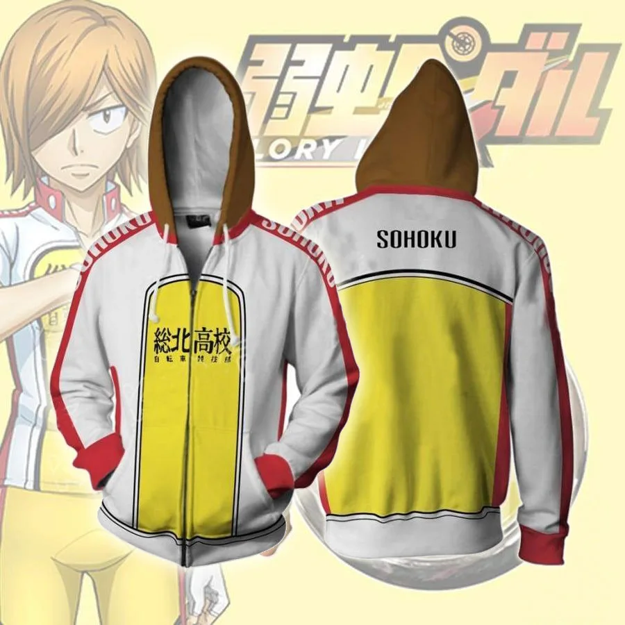 Anime Yowamushi Pedal Zipper Hoodie Unisex Clothes Harajuku Hoody Coat Jacket Cosplay Sweatshirt Unique Zip Hoodies Tracksuit