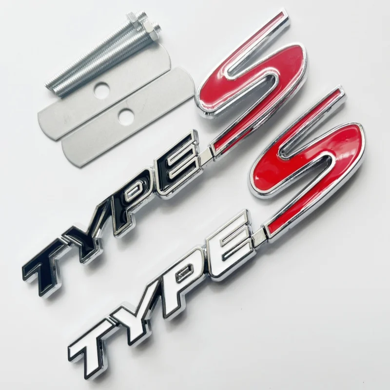 

3D Metal Type S Front Grill Car Emblem Rear Trunk Badge Sticker Decal For Honda Civic Types CRV HRV Accord Fit Accessories