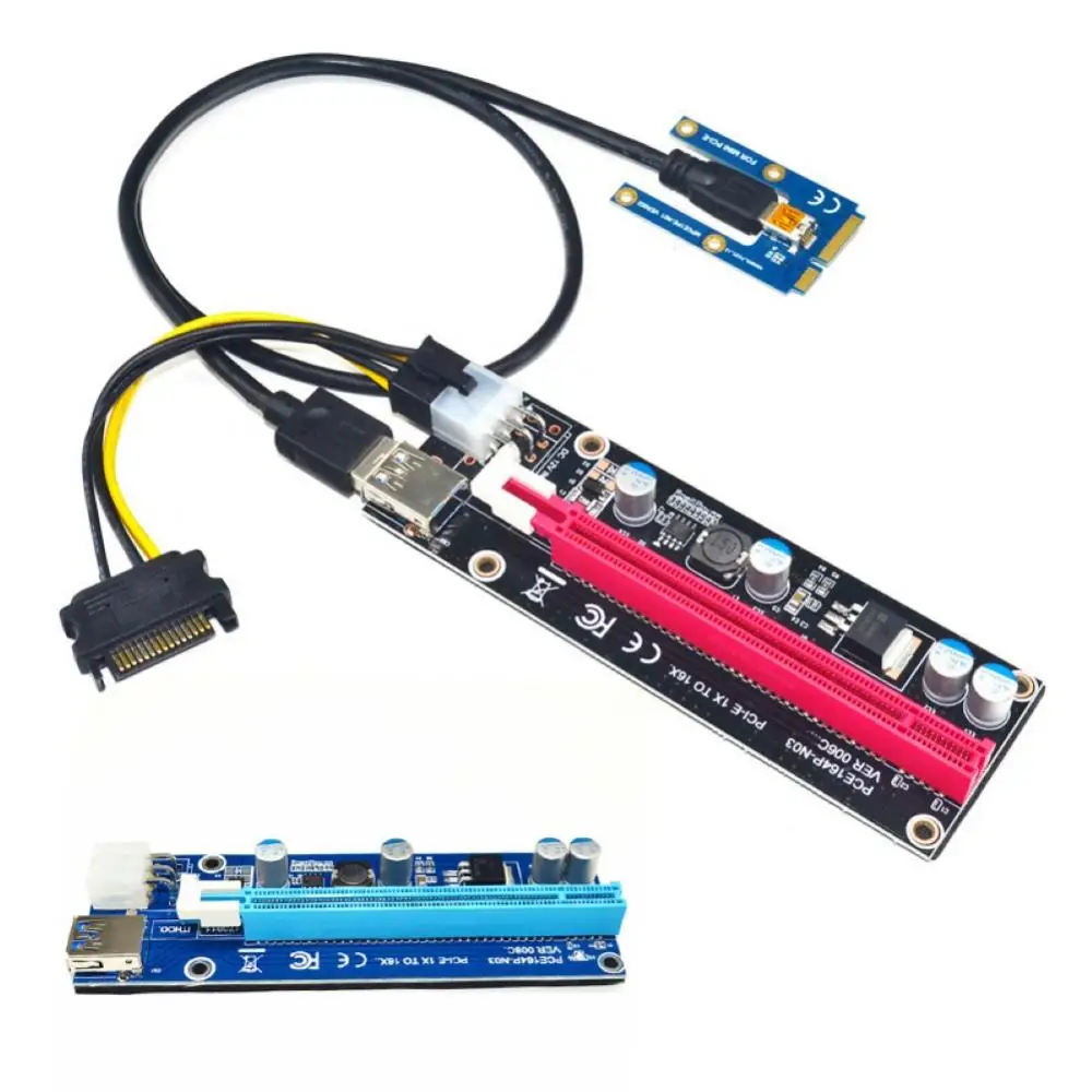 for Laptop Mini PCI-E to PCI-E x16 Riser External Graphics Card + 60 USB cable for Laptop