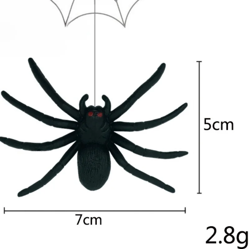 Araña simulada para decoración de Halloween, pegamento suave para burlas y bromas, juguetes novedosos, suministros aterradores, 1 Uds.