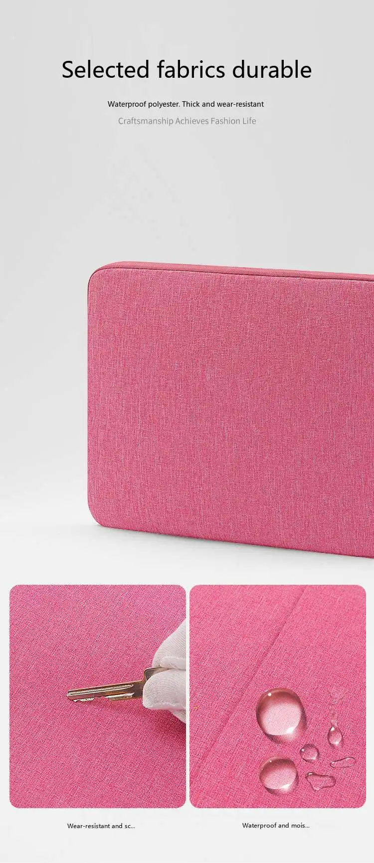 Oxford Laptop-Hülle 8-17 Zoll Schutztasche für Notebooks mit Baumwollfutter – Detail 6