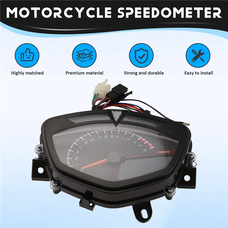 

BB-Motorcycle Meter Gauge Instrument 7 Color LCD Speedometer Water Temp RPM Odometer For Yamaha LC135 C8