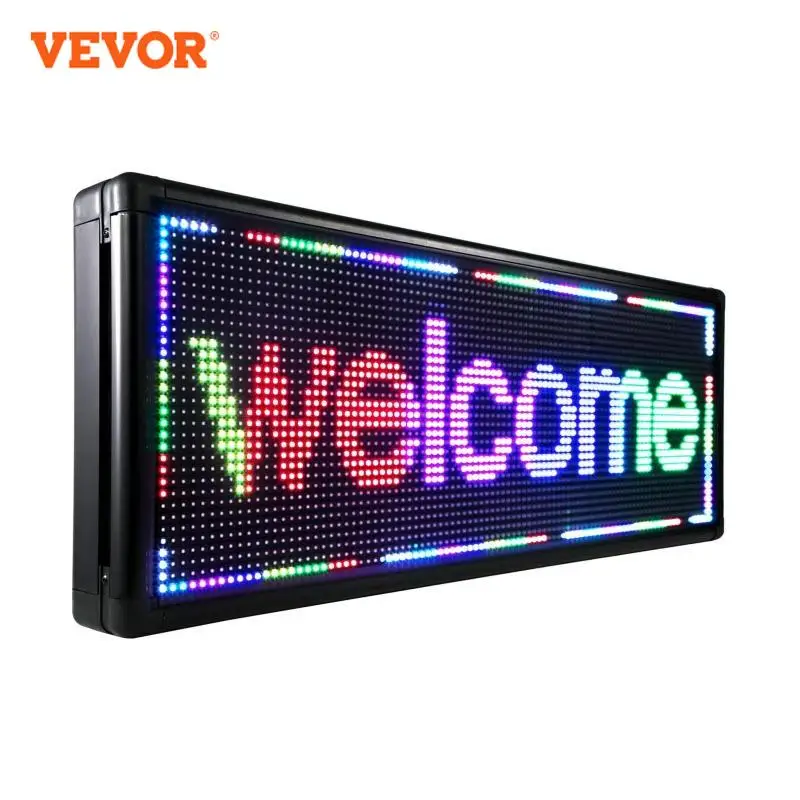 VEVOR 110V 40 x 15 Inch Led Scrolling Sign Full Color Signs with USB For Storefront Advertising Display Multiple Ways to Connect