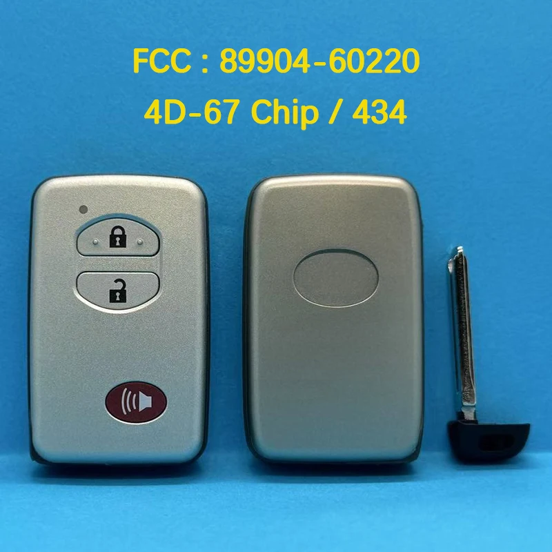 CN007176 Aftermarket 2+1 Button Smart Remote Key P1 D4 4D-67Chip 434Mhz FCC 89904-60220 B53EA For Toyota Land Cruiser 2007+
