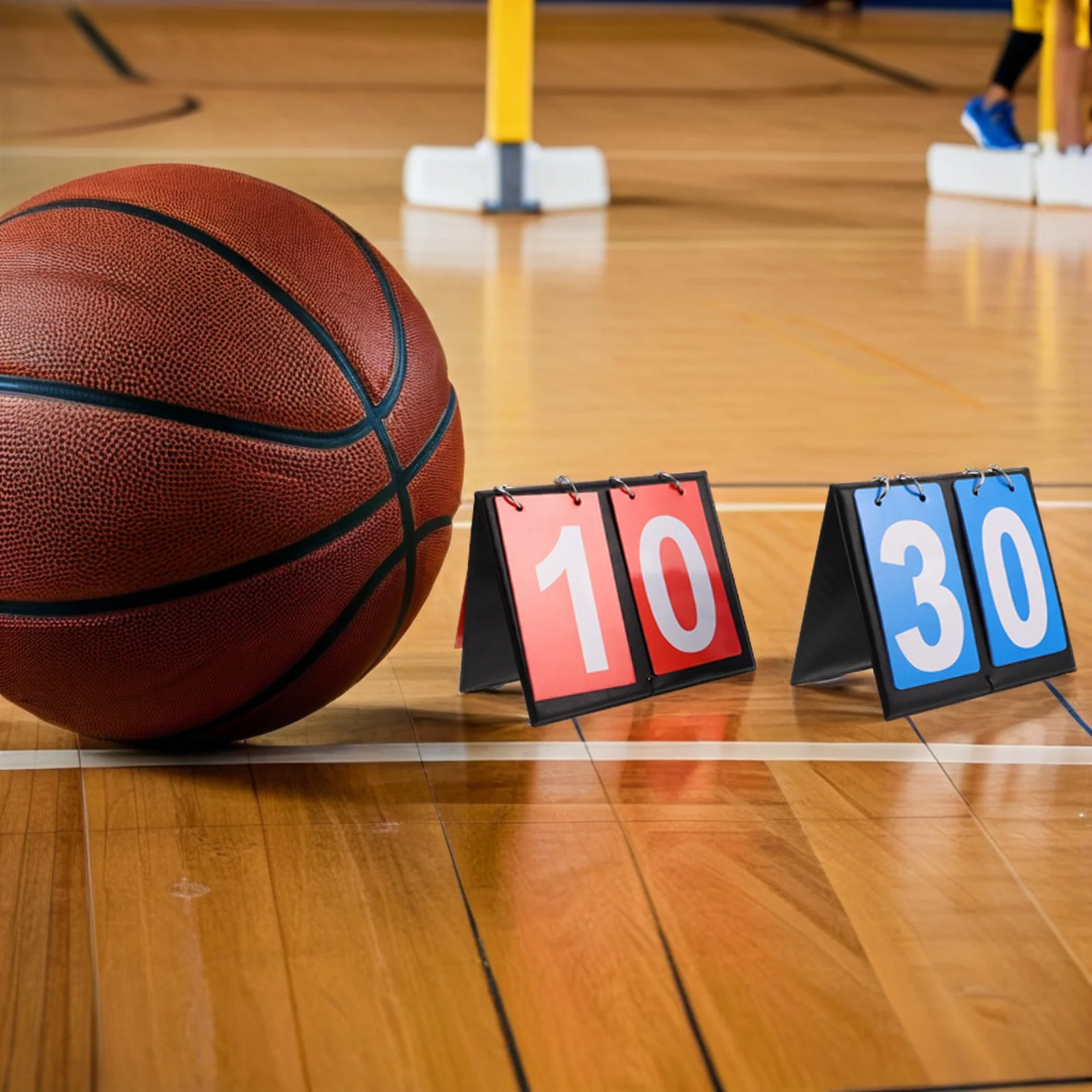 

2pcs Basketball Scoreboard Flipper Dual Sided Portable Countdown Timer Durable Materials Complete Set Number Scoreboard Multi