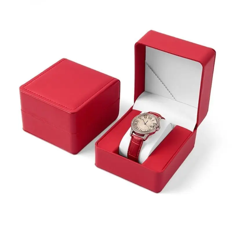 

31BB Кожаный держатель для часов из искусственной кожи Водонепроницаемая коробка для хранения Одиночные часы Шкатулка для