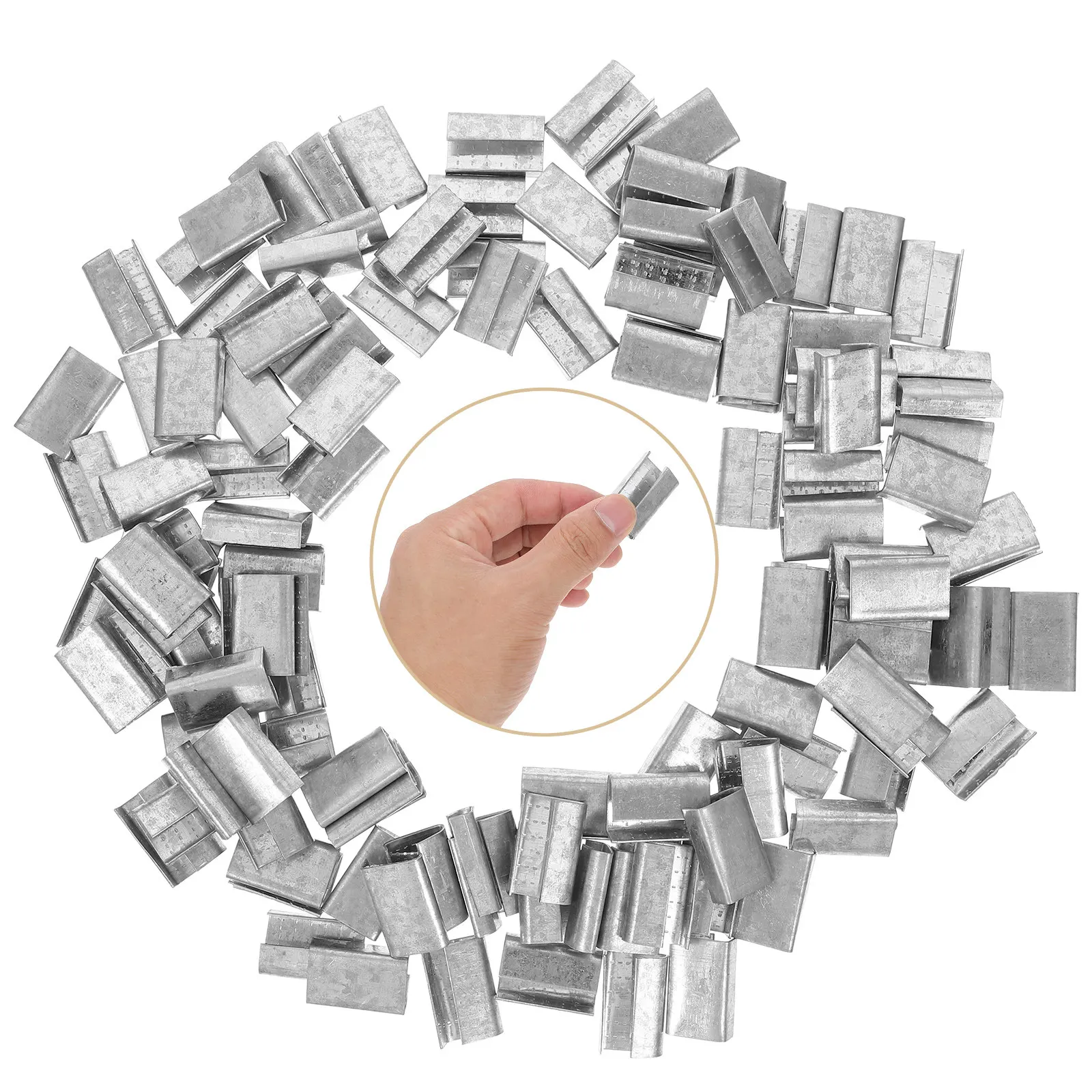 1Set Metal Strapping Buckles Sturdy Banding Clips Manual Packaging Open Seal for Medium Large Loads Reliable Banding Strap