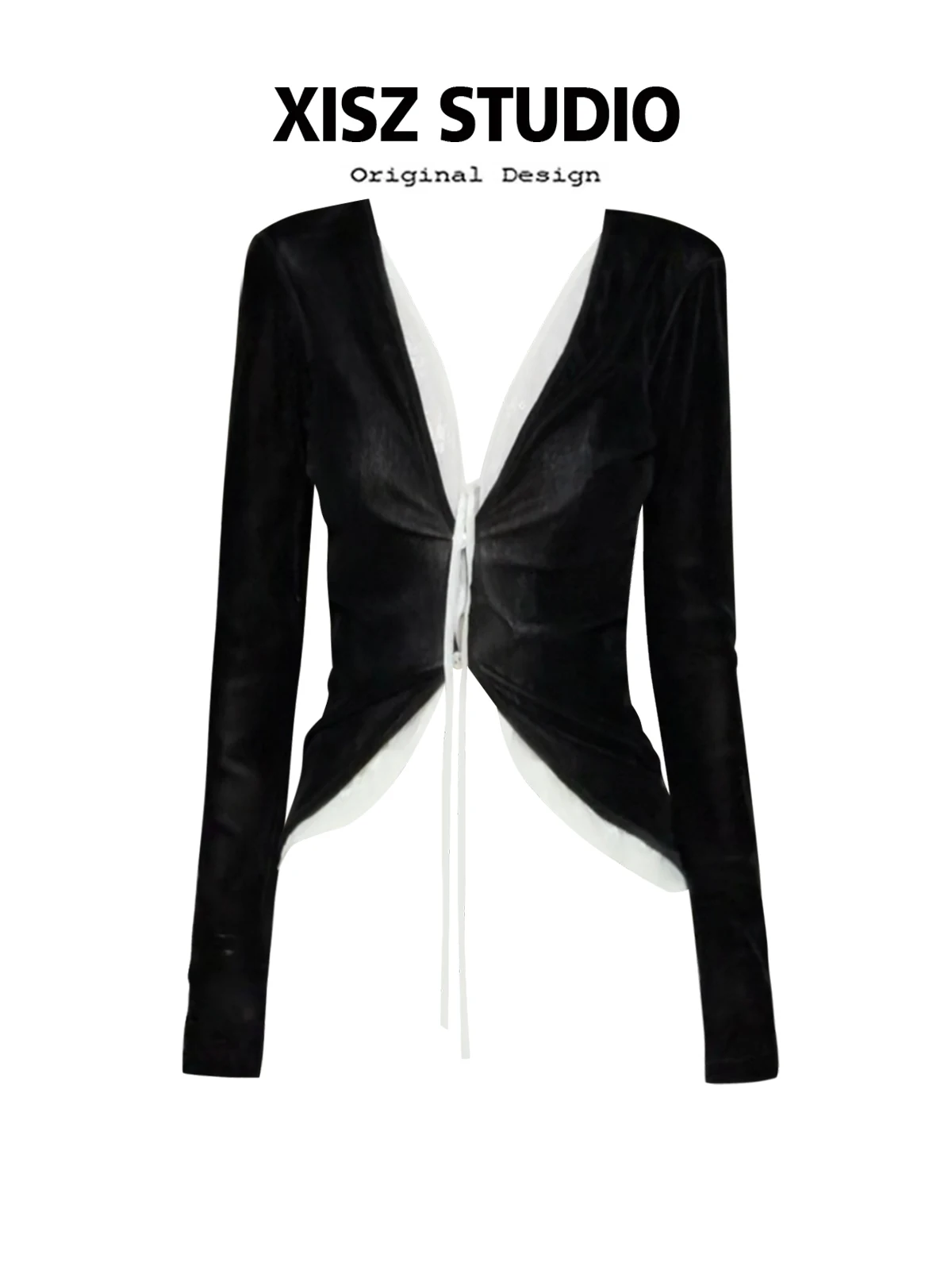 

Women's Fake Two Pieces T-shirt Harajuku Korean Y2k Tee Top 90s Aesthetic Vintage Long Sleeve Patchwork T-shirts 2000s Clothes