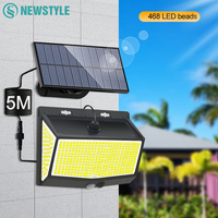 Outdoor Solar Lights 468 LED With 3 Lighting Modes Motion Sensor Wall Light IP65 Waterproof Solar Powered For Garden Patio