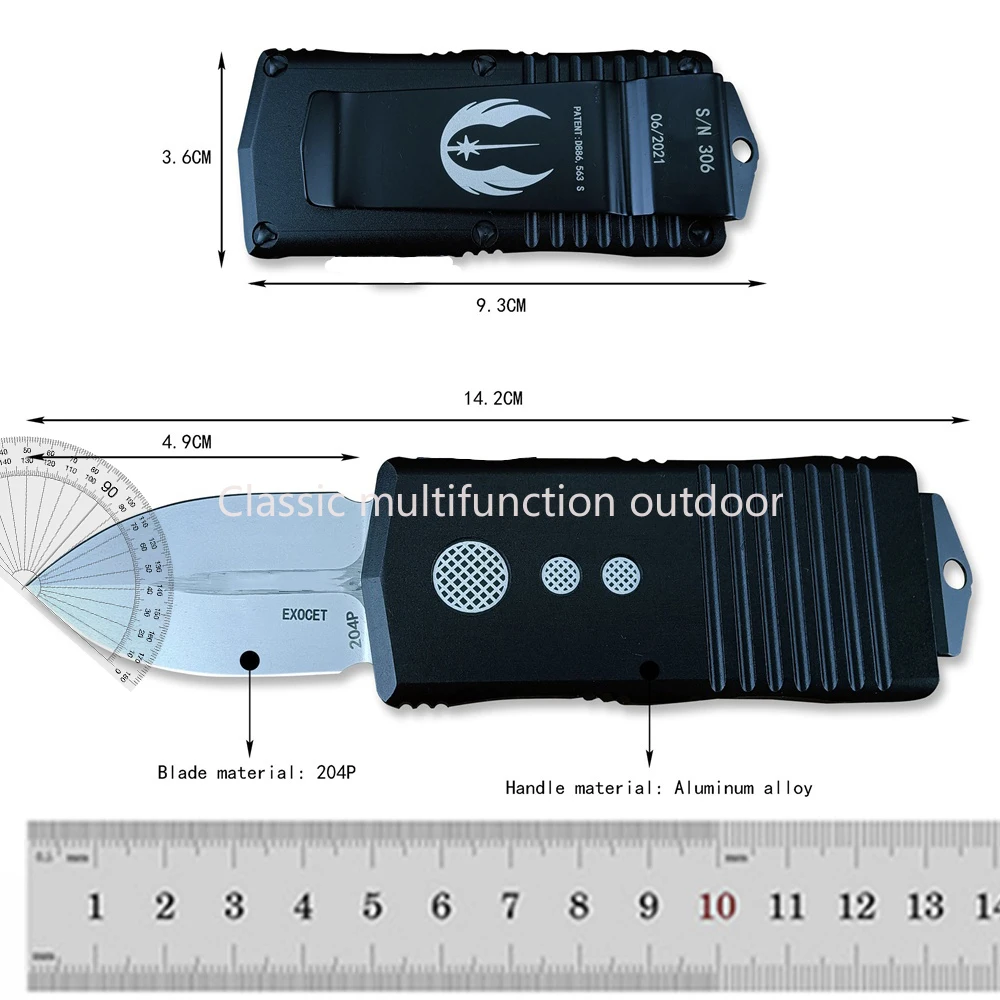 MICR Ultratech Jedi Knight Pocket Knife 204P Blade Aluminum Alloy Handle Tactical Knives Outdoor Camping Hunting Tool