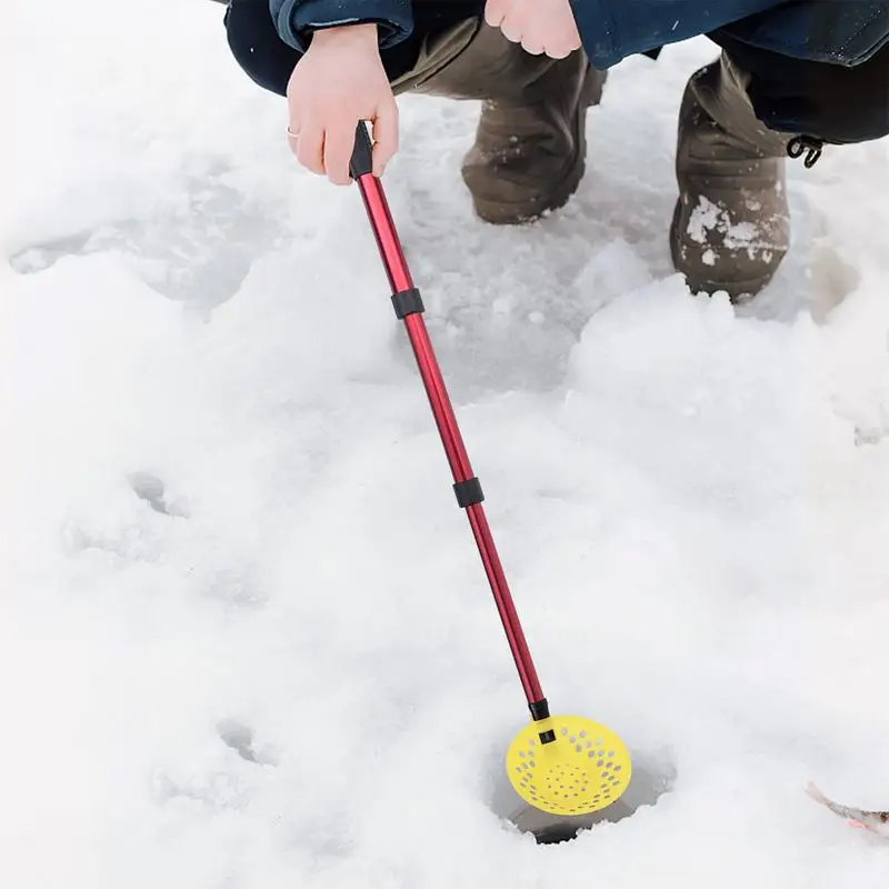 Ice Fishing Scoop Adjustable Length Ice Fishing Scooper Fishing Shovel Comfortable Ice Scooper Ice Fishing Gear Ice Fishing