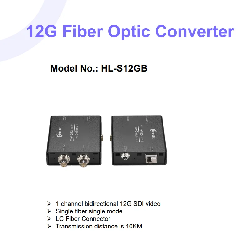 1-Channel BIDI 12G SDI to Fiber Converter Single Mode Single Fiber SFP Module