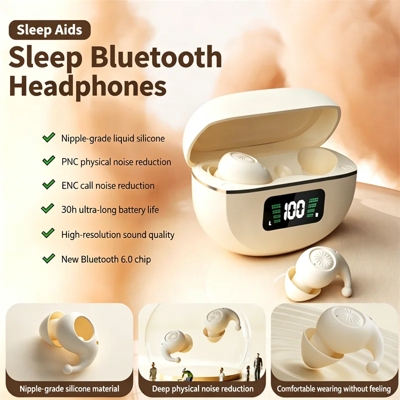 

In Ear Style Earphone Long Battery Life Power Display Sleep Headphone Listen Music Play Game Mini Earphone Bluetooth 6.0