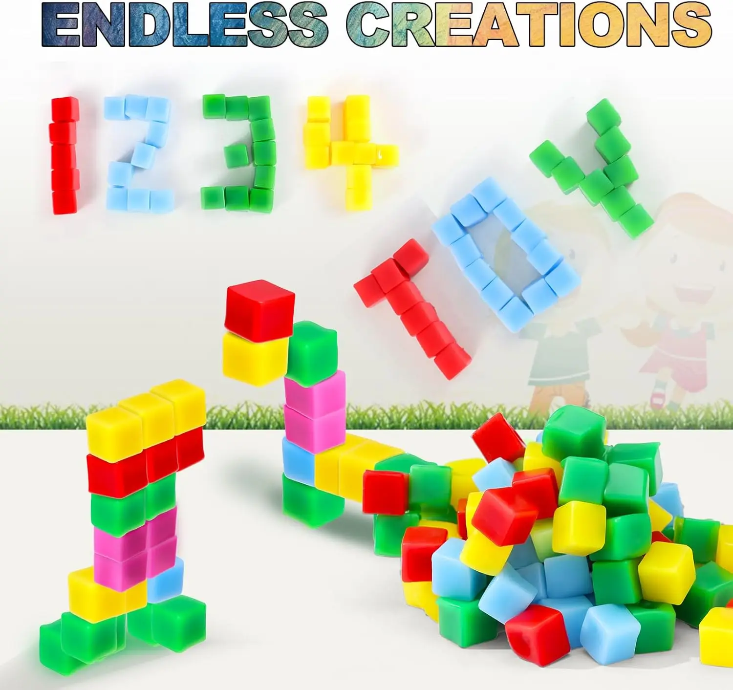 144PCS Sticky Stacking Cubes for Kids - Mini Squishy Cubes Sensory Toys for Toddler, Non Toxic Preschool Jelly Blocks for Buildi