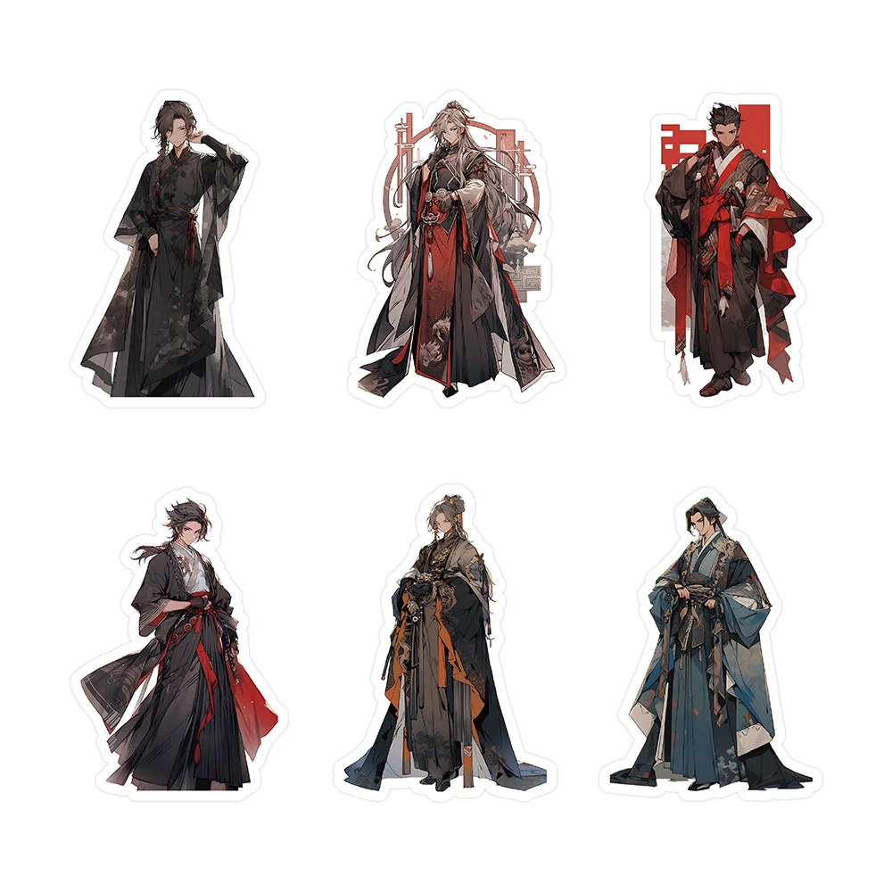 60 Pieces of Ancient Costume Cartoon Waterproof Stickers for Teenagers, Phone Case Decoration Stickers, Planner Stickers, Stickers, Waterproof Stickers, Advantages: Waterproof, Can Be Re-Pasted Repeatedly, No Residue, Exquisite Design.