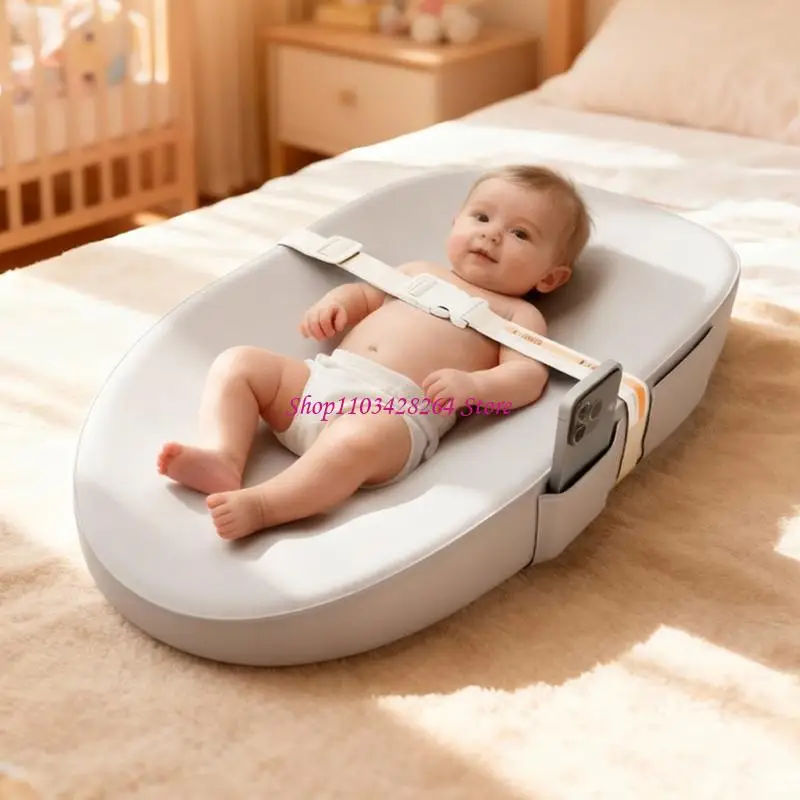 Portable Baby Changing Mat Waterproof Surfaces Contoured Edges for Safety Guard
