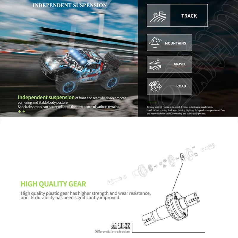 WLtoys 284161 284010 1/28 RC Car 2.4G With LED Lights Remote Control 4WD 30KM/H High Speed Racing Car Toys for Boy