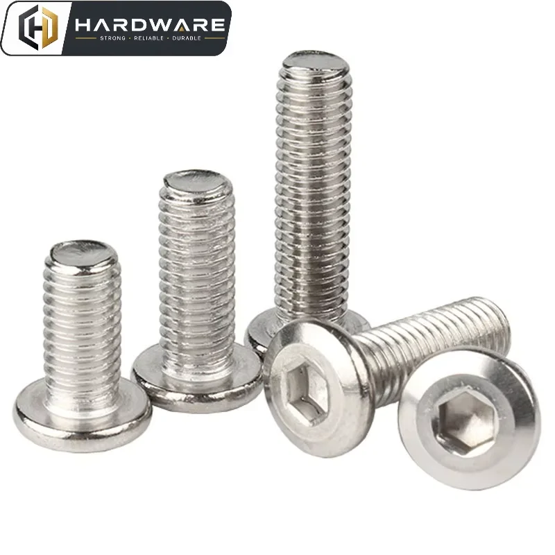 10pcs/lot 304 Stainless Steel Chamfered Hexagon Socket Screws M3 M4 M5 M6 M8 Beveled Furniture Screws Connecting Bolts