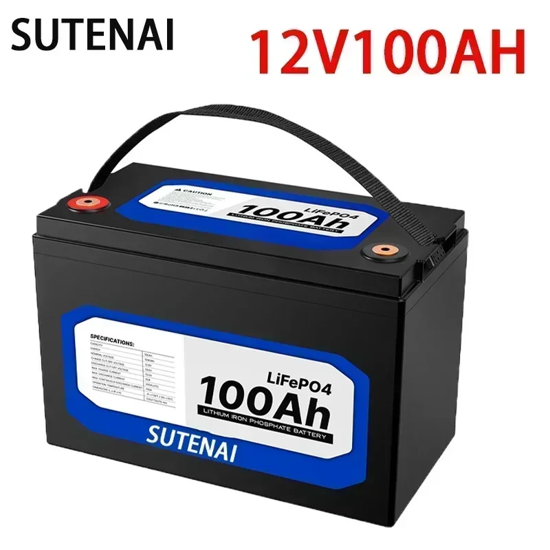 

12V 100Ah Lithium Iron Phosphate Battery LiFePO4 Built-in BMS LiFePO4 Battery for Solar Power System RV House Trolling Motor