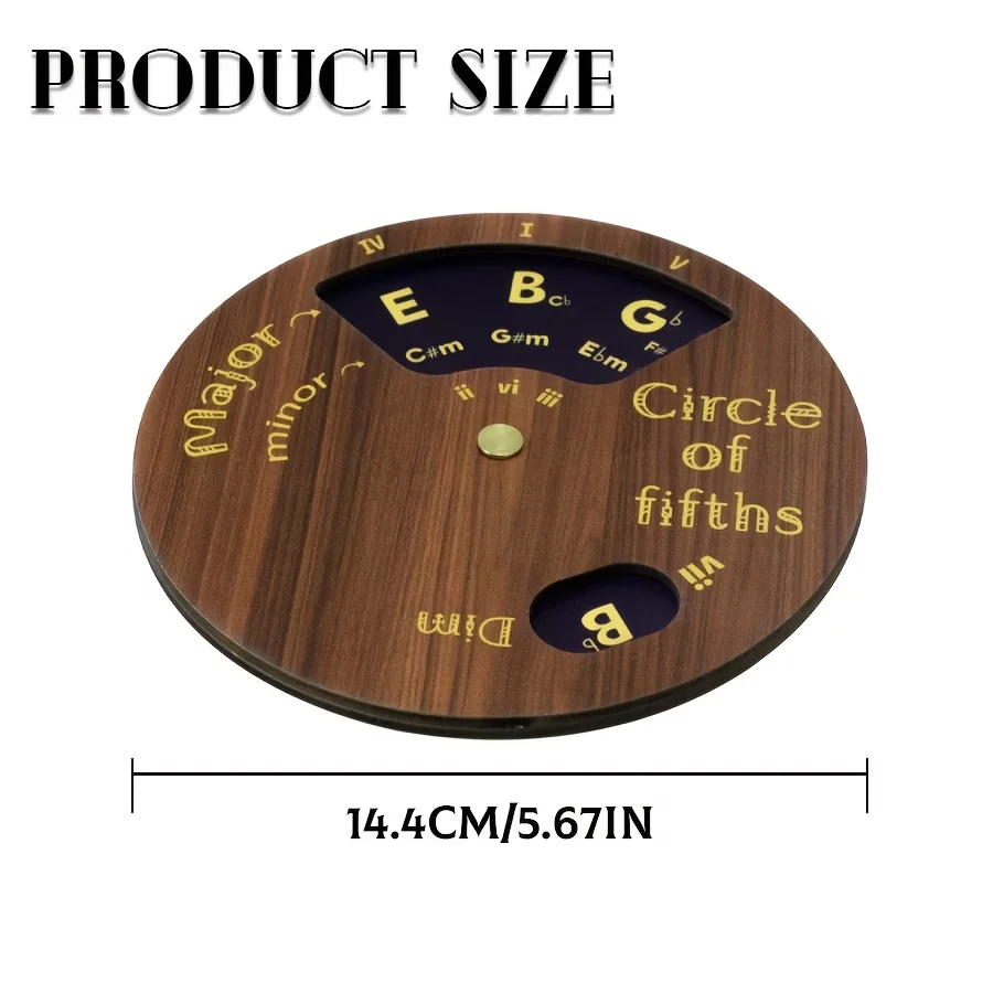 Circle of Fifths Wheel with Stand Wooden Melody Tool Guitar Piano Chord Tool Music Transpose Accessories For Beginner Songwriter - view 6
