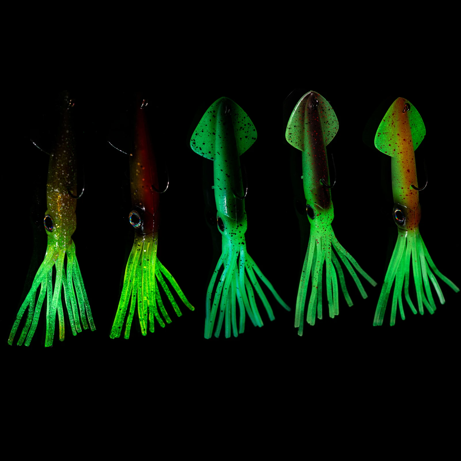 Goture Squid Bait 14cm 36g Soft Artificial Bait Luminous Squid Glow PVC Lead Sai Tuna Bait Fireflies Night Fishing accessories