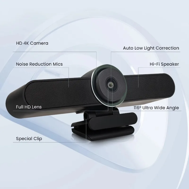 All-in-one 4K AI Auto Framing Wide Angle USB Live Streaming Video Audio Conference Webcam