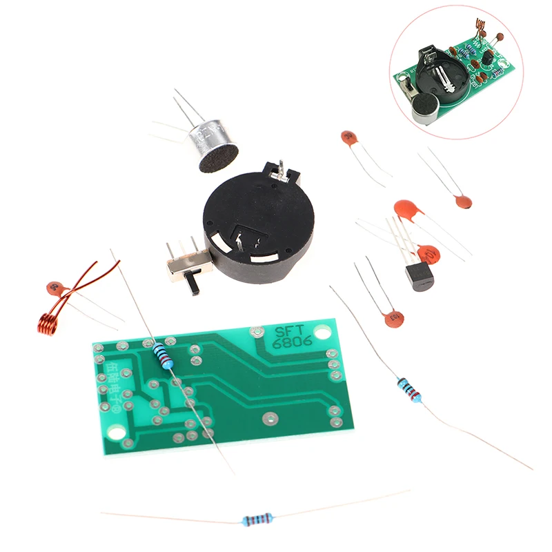* * Hot Sale FM Stereo Radio Transmitter DIY Kit With Microphone DC 3V Soldering Practice view 2