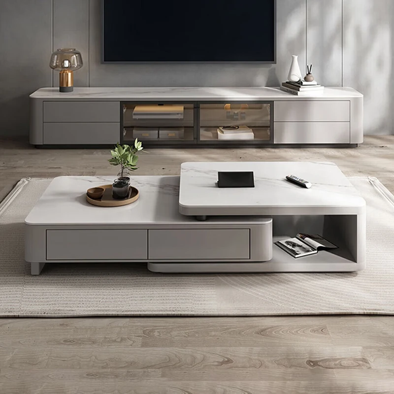 

Tea table, living room, home use, rock board, retractable tea table, TV combination, living room size