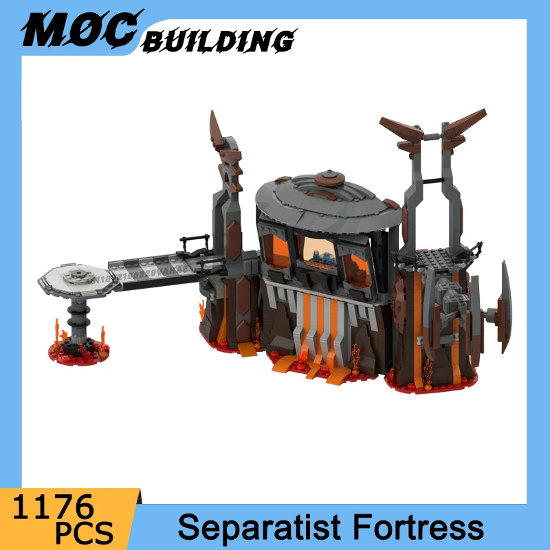 

MOC Star Movie Battle Of the Heroes Iconic Scene Model Building Block Mustafar Separatist Fortress Assembled Bricks Boy Toy Gift
