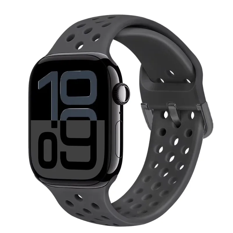 Apple Watch用シリコンストラップ 11-10 42mm 46mm Ultra 3/2/1 49mm 通気性のあるリストバンド iWatch 9 8 7 6 5 SE 45mm 44mm 41/40mm対応
