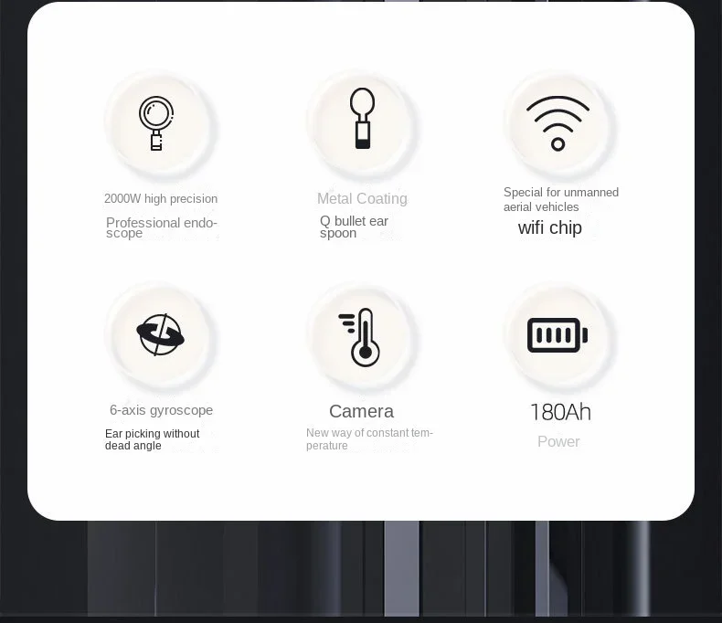 Tinsol Neuer 1296P Intelligenter Visueller Ohrenreiniger Ohrenschmalz-Entferner Otoskop USB-C-Ladegerät Endoskop mit Kamera – Detail 2