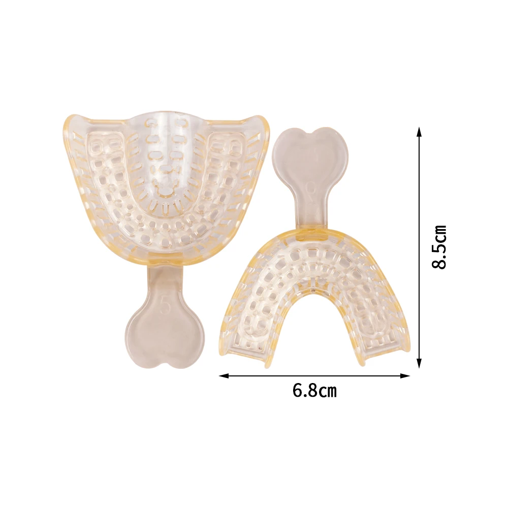 Bandeja de impresión Dental para adultos y niños, soportes de plástico para dientes, materiales de odontología, accesorio de higiene bucal, 5