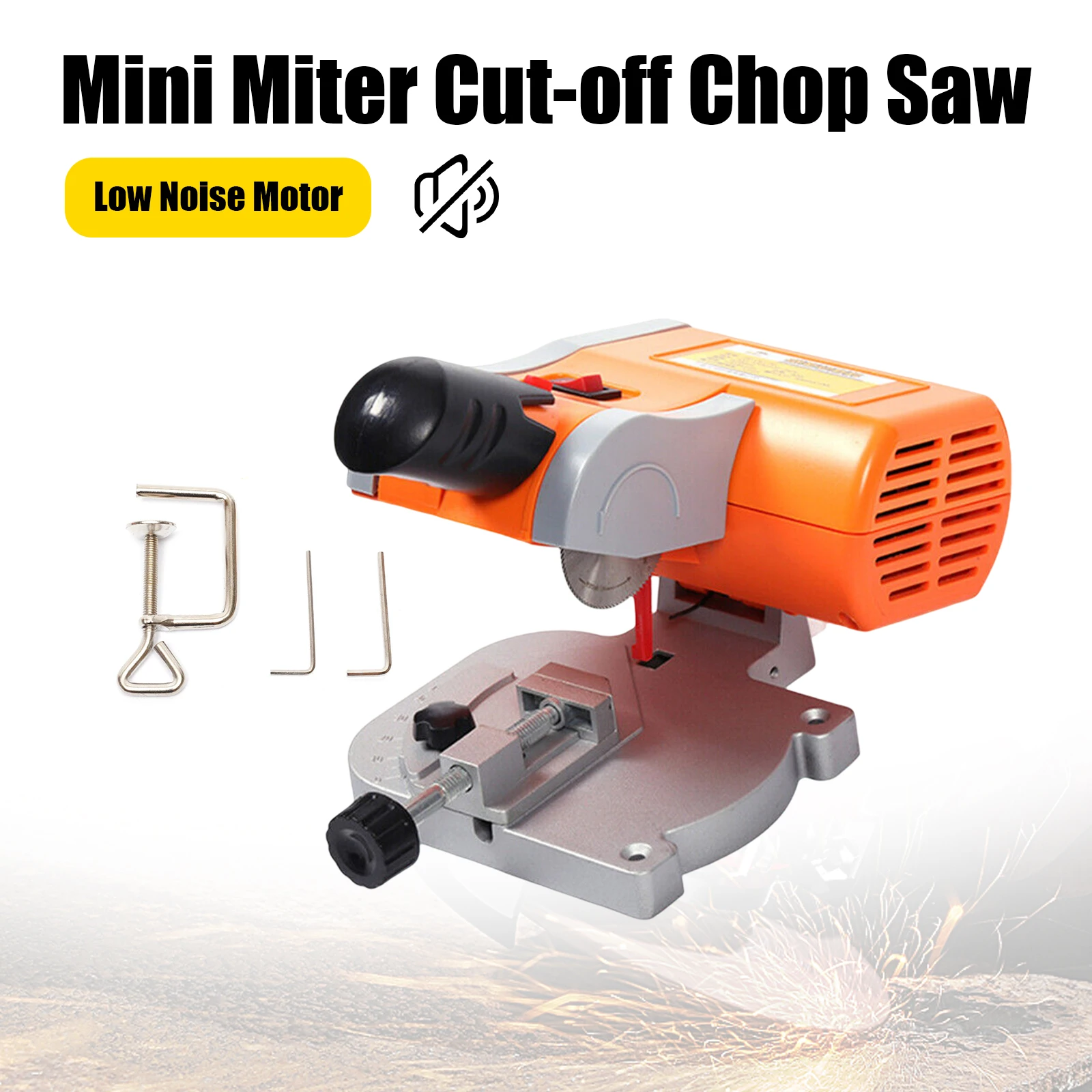 Mini Cut-off Saw 7800RPM 90W 220V/110V Electric Cutting Machine Adjustable 0-45° Angle for Wood Plastic Stone Metal DIY Craft