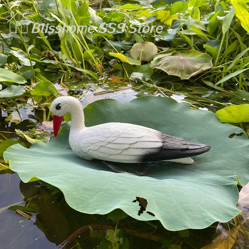 【S】Creative Lifelike Animal Model White Crane Landscape Garden Decoration With Detachable Wire Feet Ideal For Outdoor Garden