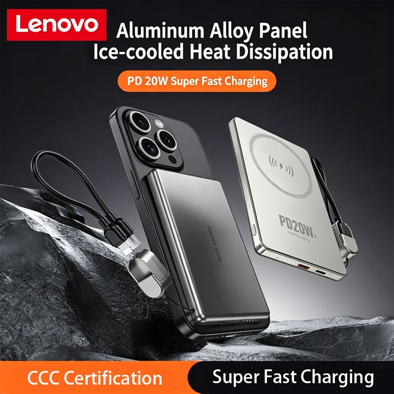 

Lenovo 200000mAh 120W Ultra Capacity Power Bank Super Fast Charge CCC Certification Portable Battery Charger For IPhone Samsung