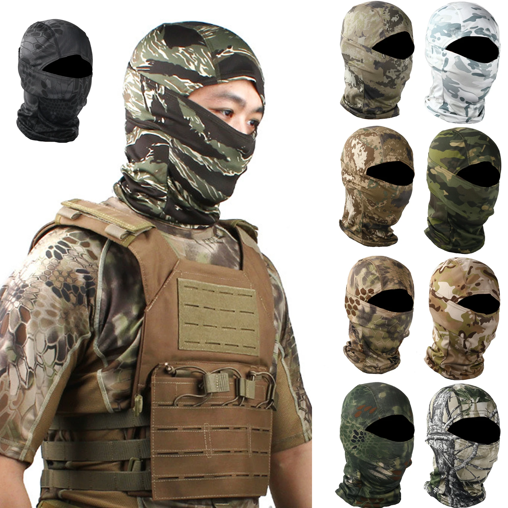 Military Camouflage Balaclava Outdoor Cycling Motorcycle Fishing Hunting Hood Protection Army Tactical Balaclava Head Face Cover