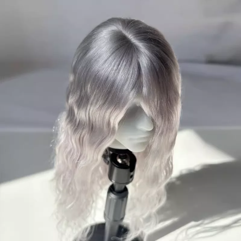 

BJD Wigs Long Curly Hair for 1/3 1/4 Dolls SD MSD MDD Mohair Wigs Doll Sliver-grey Hair