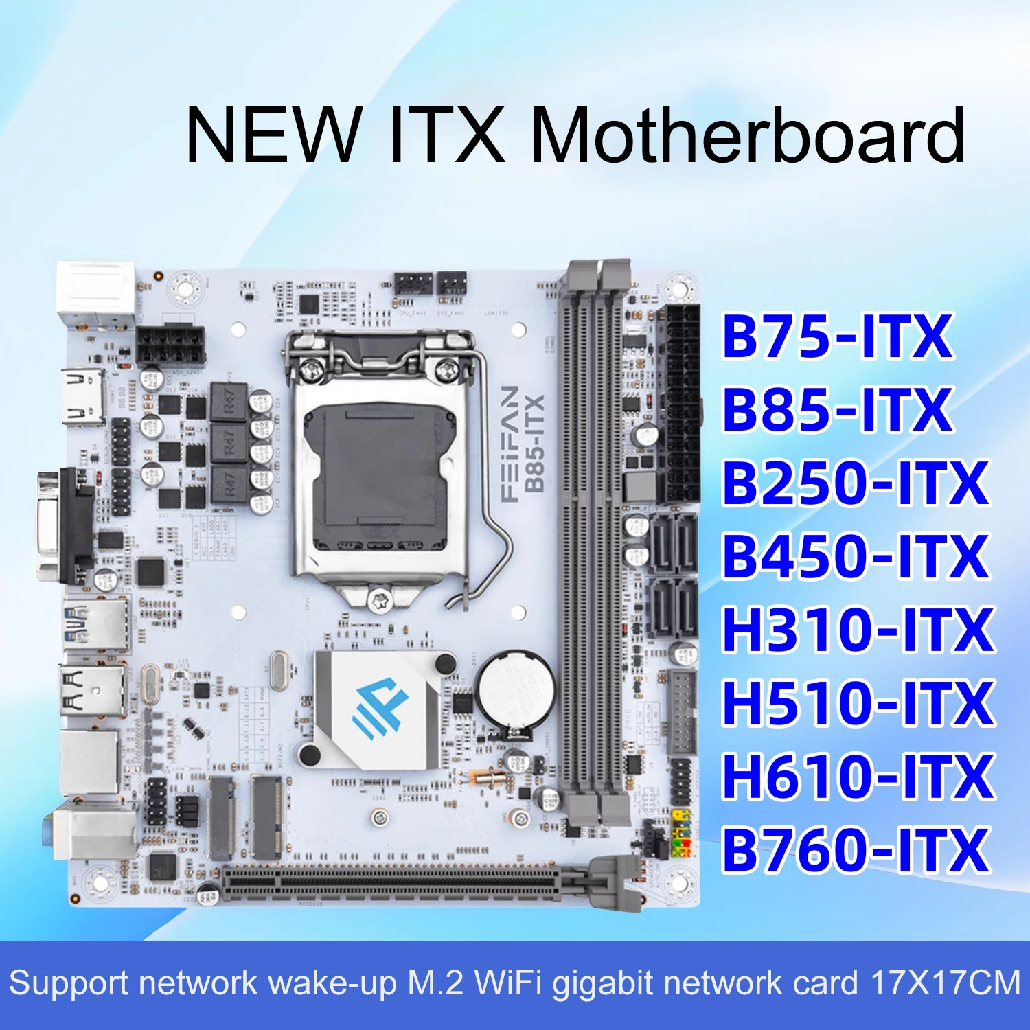 Nueva computadora de escritorio ITX mini placa base con placa base M.2 B75 B85 B250 B450 H310 H510 H610
