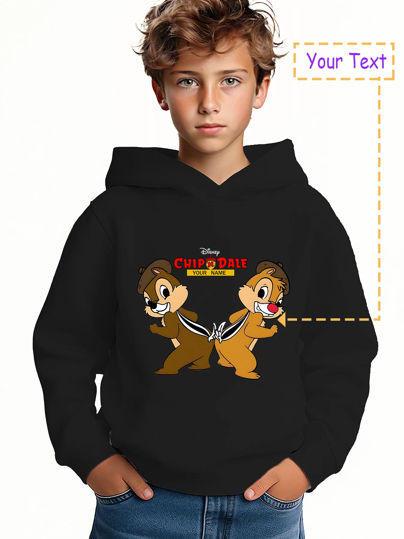 

MINISO Chip & Dale Brothers Hoodie for Boys - Featuring fun and interactive Chip & Dale graphics, this Disney-themed hoodie