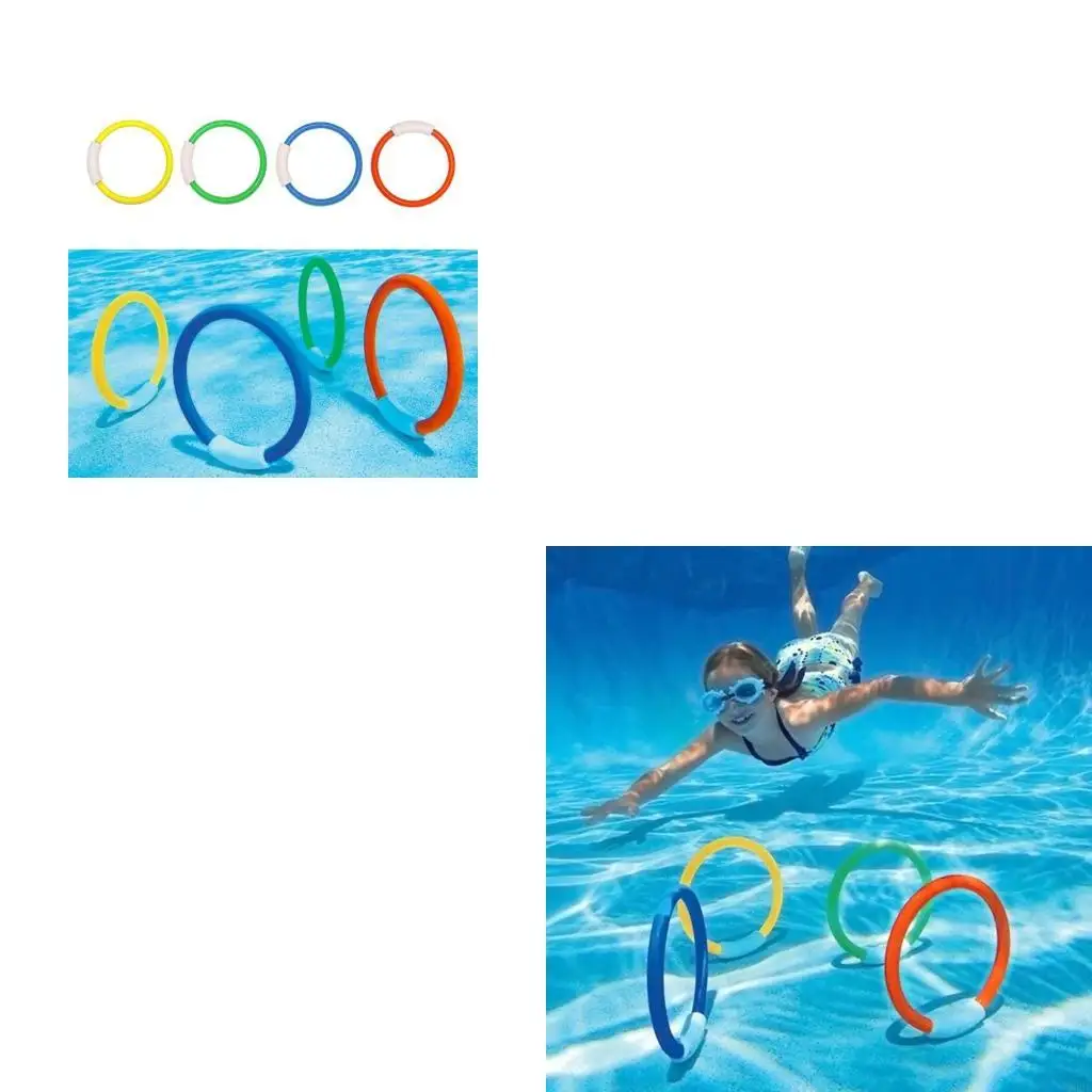 

4Pieces Pool Diving Rings Set For Kids And Adult Water Activity Swimming Toy