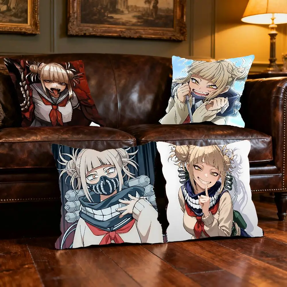 My H-Hero A-AcademiaS H-Himiko Toga Pillow Case Throw Nordic Vintage Style Cushion Covers Home Living Room Sofa Couch Seat Decor