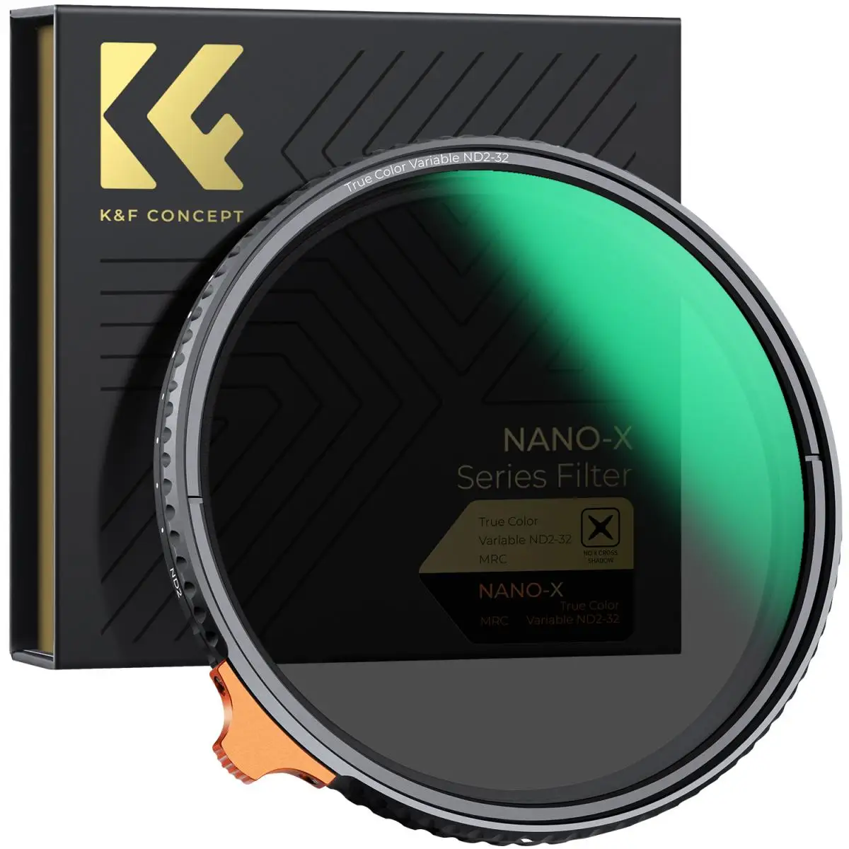 K&F Concept 49-82mm Nano-X Series Variable ND Filter True Color ND2-ND32 with 28 Layers of Anti-reflection Green Film Waterproof