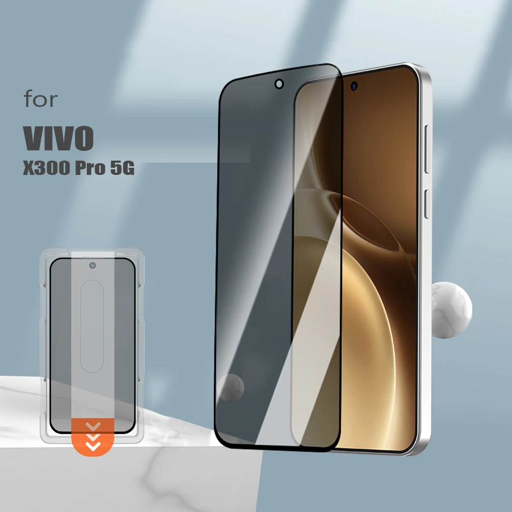 For Vivo X300 Pro 5G 2pcs LeReach CF Privacy Tempered Glass With Dust-Free High Sensitivity VistaGuard Screen Protector