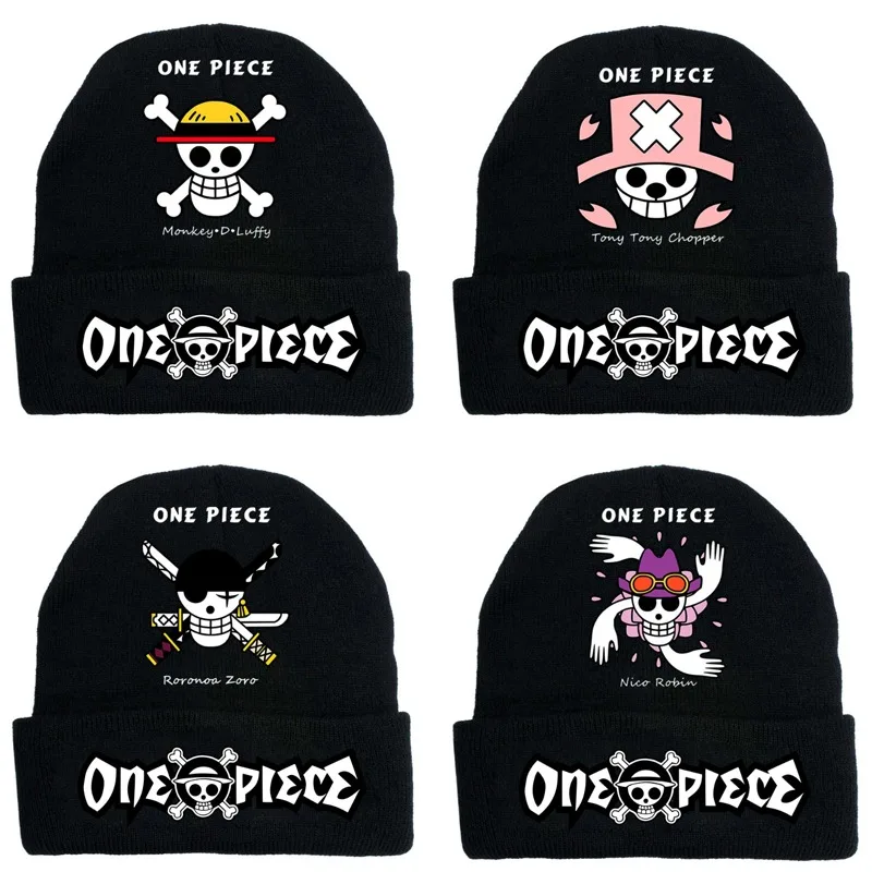 

Pop One Pieces Embroidered Beanies Hat Men Women Winter Autunm Warm Knitted Bonnet Cap Wool Skullies Boys Beanies Caps