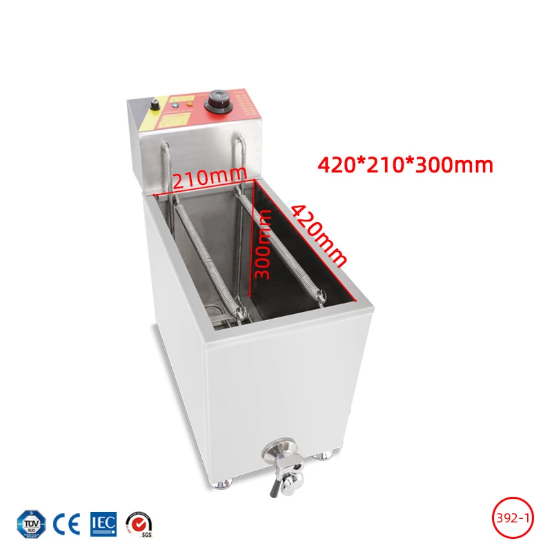 Cheese Hot Dog Stick Fryer Skewer Fryer Machine Store & Street Vendor Equipment Spring Clamp 26L Deep Fryer