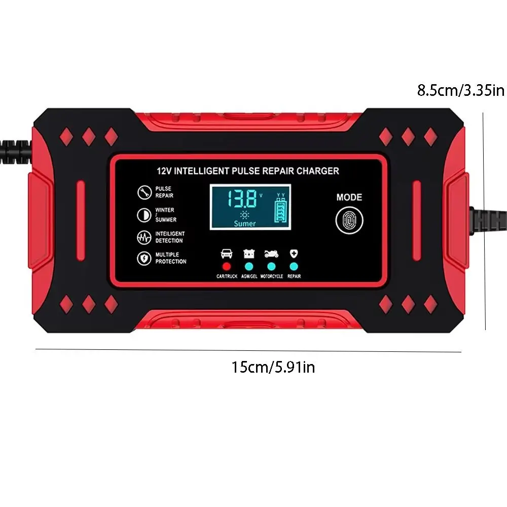Интеллектуальное автомобильное зарядное устройство с выходом 6А, ЖК-дисплей, специальный блок зарядки аккумулятора мотоцикла, импульсный ремонт, умное быстрое зарядное устройство