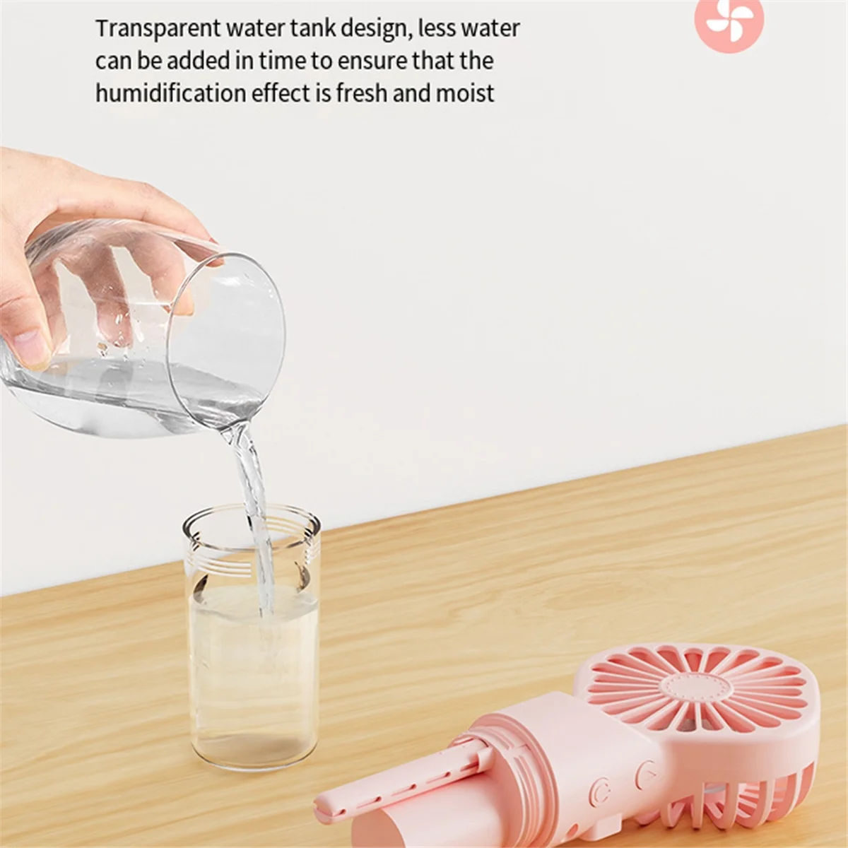 مروحة ضباب مياه محمولة باليد ، مروحة صغيرة للسكن الطلابي ، لوازم الصيف ، أداة تبريد خارجية ، بيضاء