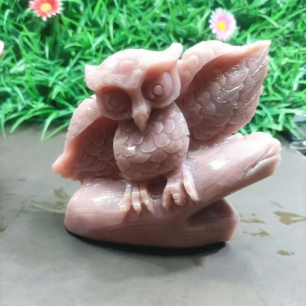 

Резной натуральный кристалл кварца ручной работы - Fan'ao Ba - Сова - Украшение дома - Декоративная деталь - Чакра